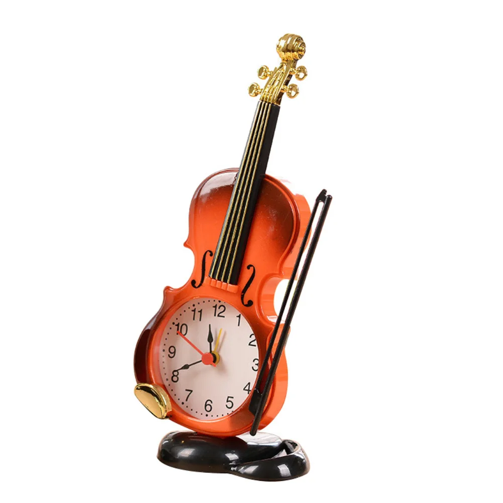 Creative Home Office Decor Mini Bedside Desk Violin Alarm Clock Festival Gifts | Дом и