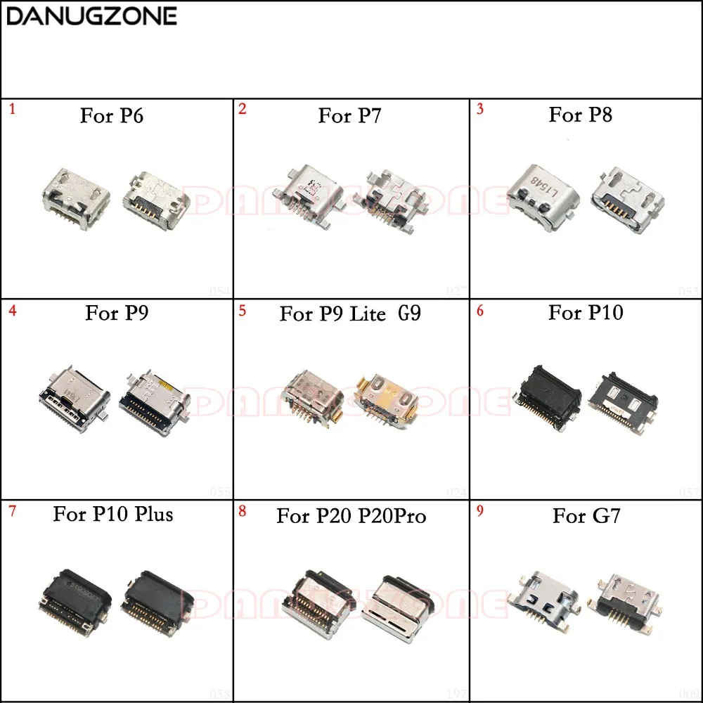 

2PCS USB Charging Port Connector Charge Jack Plug For Huawei P8 P9 G9 Lite P6 P7 P10 Plus P20 Pro G7 Nova 2 2S 3 3E Honor 10 V10