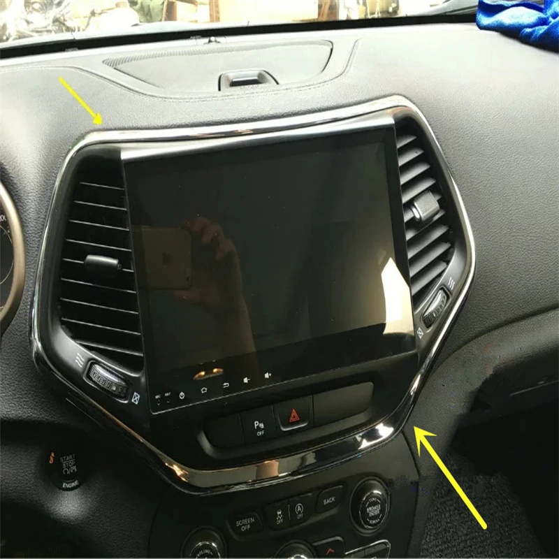 WELKINRY car auto cover for JEEP Cherokee 2014 2015 2016 2017 ABS chrome console GPS navigation screen outlet air vent cap trim
WELKINRY car auto cover for JEEP Cherokee 2014 2015 2016 2017 ABS chrome console GPS navigation screen outlet air vent cap trim