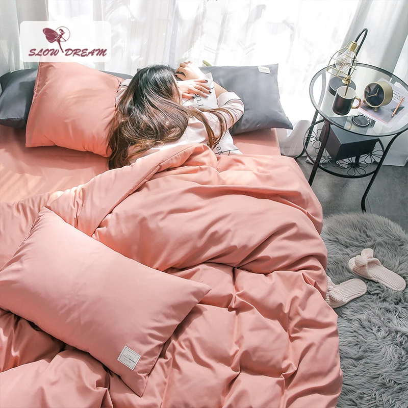 SlowDream Japan Style Bedding Set Duvet Cover bed Flat Sheet Pillowcase 4pcs Bed Linen Solid Color Duvet Cover Set Bedclothes
SlowDream Japan Style Bedding Set Duvet Cover bed Flat Sheet Pillowcase 4pcs Bed Linen Solid Color Duvet Cover Set Bedclothes