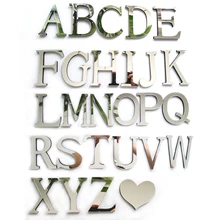 English letters Acrylic Mirror 3D DIY wall stickers home Modern personality Home English Sticker Innovative letter customization
