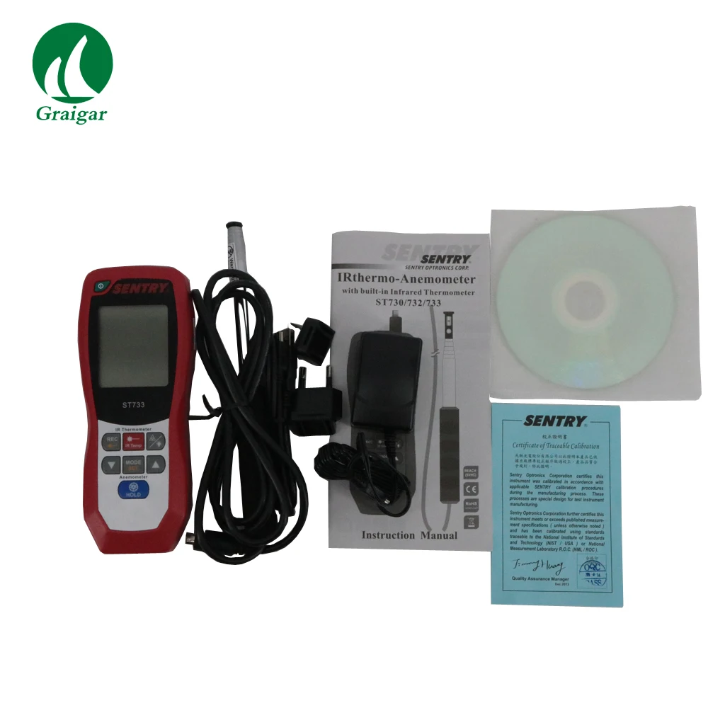 High Quality Hot Wire Anemometer ST733 IR Temperature Digital Wind Speed Meter Air Flowmeter
High Quality Hot Wire Anemometer ST733 IR Temperature Digital Wind Speed Meter Air Flowmeter