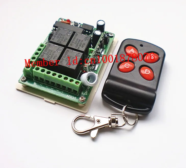 Free Shipping DC12V 4CH 10A learning wireless remote control switch with four key transmitter lamp access switch controller
Free Shipping DC12V 4CH 10A learning wireless remote control switch with four key transmitter lamp access switch controller