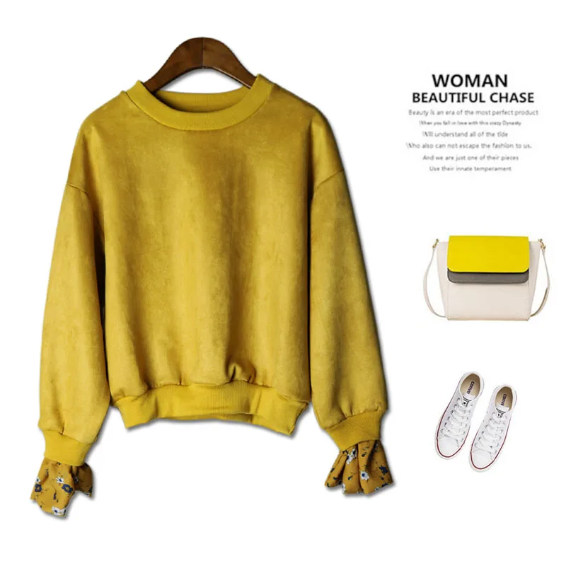 harajuku sweatshirt women 2016 autumn new Chiffon splicing Suede Solid sweatshirts long sleeve Solid sweatshirts women apparel
harajuku sweatshirt women 2016 autumn new Chiffon splicing Suede Solid sweatshirts long sleeve Solid sweatshirts women apparel
