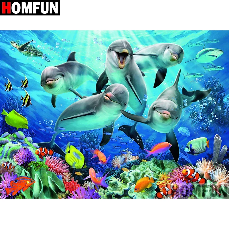 HOMFUN 5D DIY Diamond Painting Full Square/Round Drill "Ocean Dolphins" 3D Embroidery Cross Stitch gift Home Decor Gift A08201
HOMFUN 5D DIY Diamond Painting Full Square/Round Drill "Ocean Dolphins" 3D Embroidery Cross Stitch gift Home Decor Gift A08201