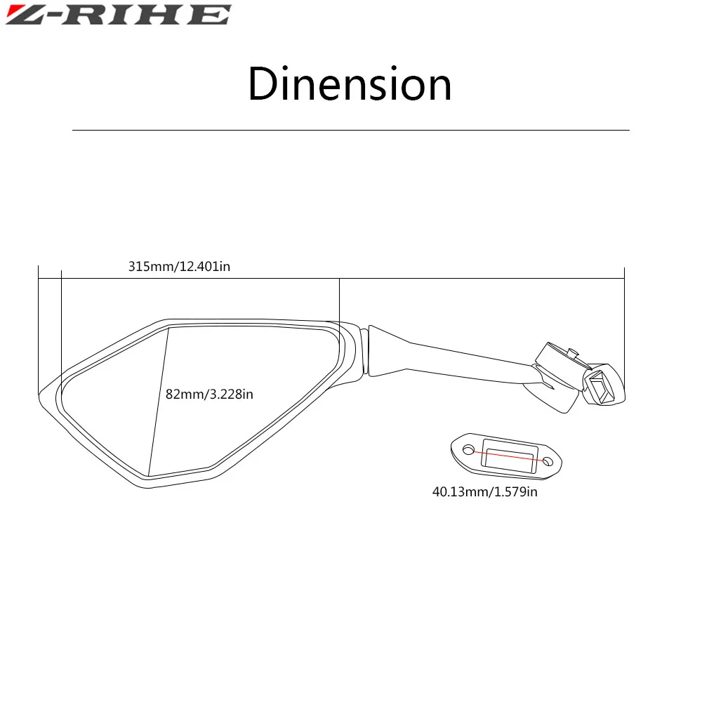 ZRIHE 1 Pair Motorcycle Rear View Rearview Mirrors for Yamaha YZF R1 R6 1998-2007 2006 2005 2004 2003 2002 2001 2000 1999