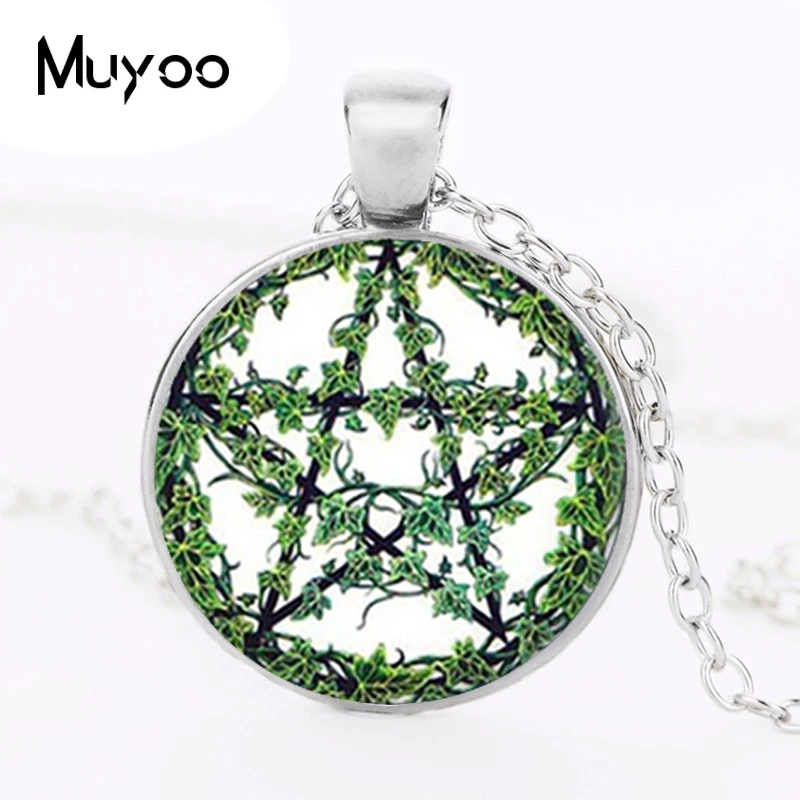 Pentagram Necklace Green Plant Rattan Tree Pendant Wiccan Star Pentacle Jewelry Occult Pendant Glass Cabochon Chain Necklace HZ1
Pentagram Necklace Green Plant Rattan Tree Pendant Wiccan Star Pentacle Jewelry Occult Pendant Glass Cabochon Chain Necklace HZ1