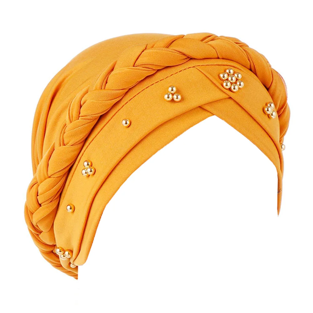 Solid Color Muslim Braid Turban Women Elasticity Cotton Bandanas Lady's Headwrap Beads Headscarf
Solid Color Muslim Braid Turban Women Elasticity Cotton Bandanas Lady's Headwrap Beads Headscarf