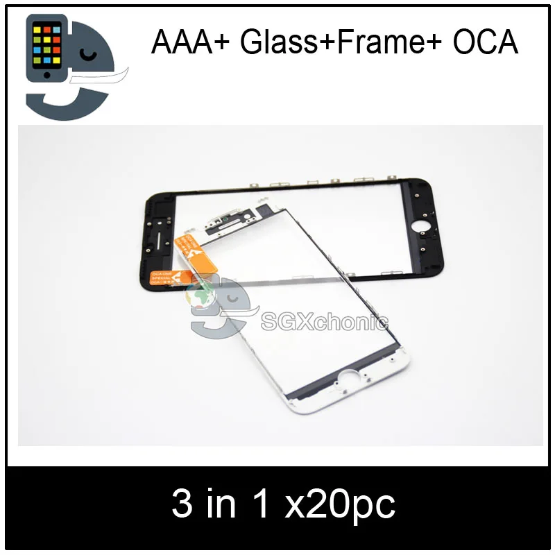 20 шт. для iphone 8 8P 7 7g plus 6 6s 5 5s 5c холодный пресс 3 в 1 стекло экрана с рамкой OCA ремонт