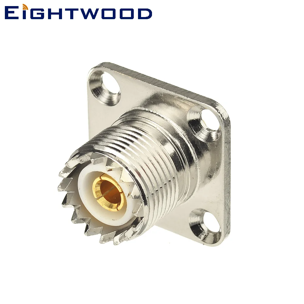 Eightwood 10 шт. UHF/SO239 разъем Женский радиочастотный коаксиальный адаптер 4 отверстие