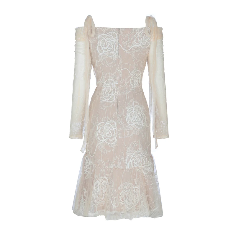 Summer Dress 2019 Elegant Beige Fashion Ruffler V Neck Wedding Party Dress Women Long Sleeve Lace Mesh Dress Vestidos Wholesale
Summer Dress 2019 Elegant Beige Fashion Ruffler V Neck Wedding Party Dress Women Long Sleeve Lace Mesh Dress Vestidos Wholesale