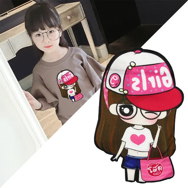 New katoon girls With Appliqued Patches Fashion Applique Iron on Patch for Clothes Bags DIY Decal Apparel Accessory 1Set(2pcs)
New katoon girls With Appliqued Patches Fashion Applique Iron on Patch for Clothes Bags DIY Decal Apparel Accessory 1Set(2pcs)