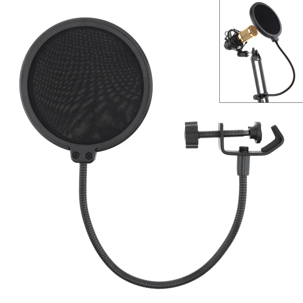 Durable Double Layer Windscreen Studio Microphone Flexible Wind Screen Mask Mic Pop Filter Bilayer Shield for Speaking Recording
Durable Double Layer Windscreen Studio Microphone Flexible Wind Screen Mask Mic Pop Filter Bilayer Shield for Speaking Recording