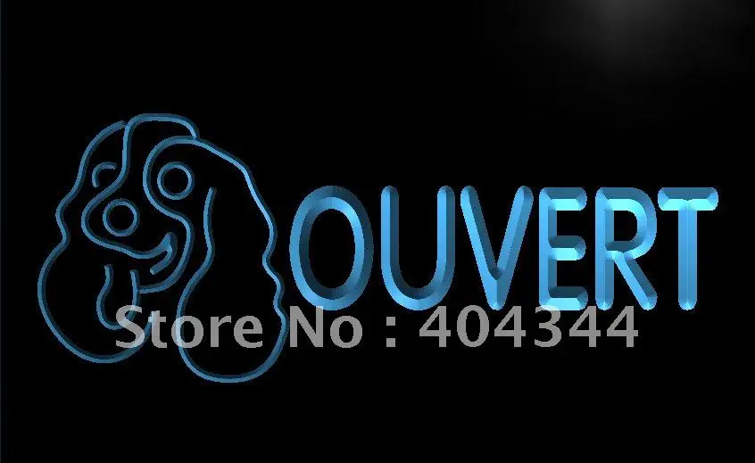 LK195- Pet Dog OUVERT Neon Enseigne Lumineuse