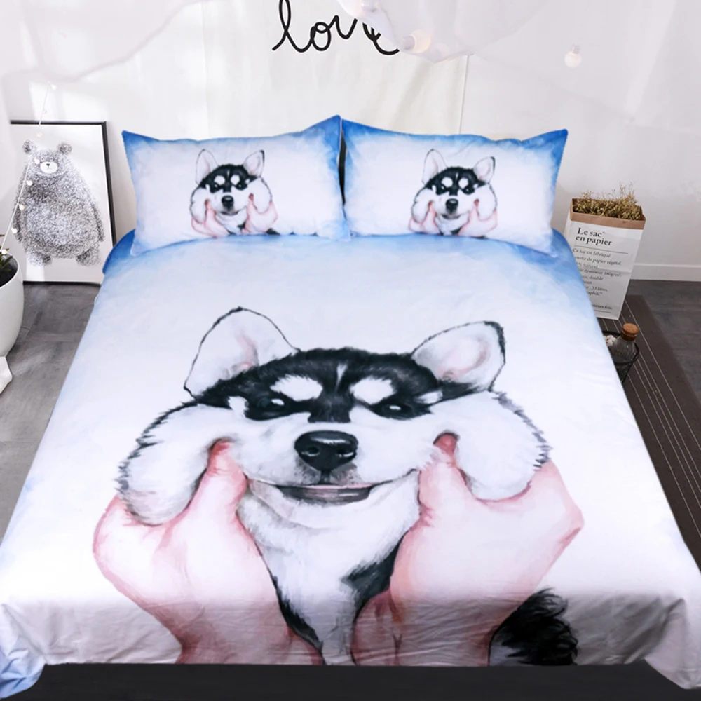 Free shipping 3d pet dog husky 3pcs bedding set no bed sheet sabanas twin full queen king size home textile
Free shipping 3d pet dog husky 3pcs bedding set no bed sheet sabanas twin full queen king size home textile