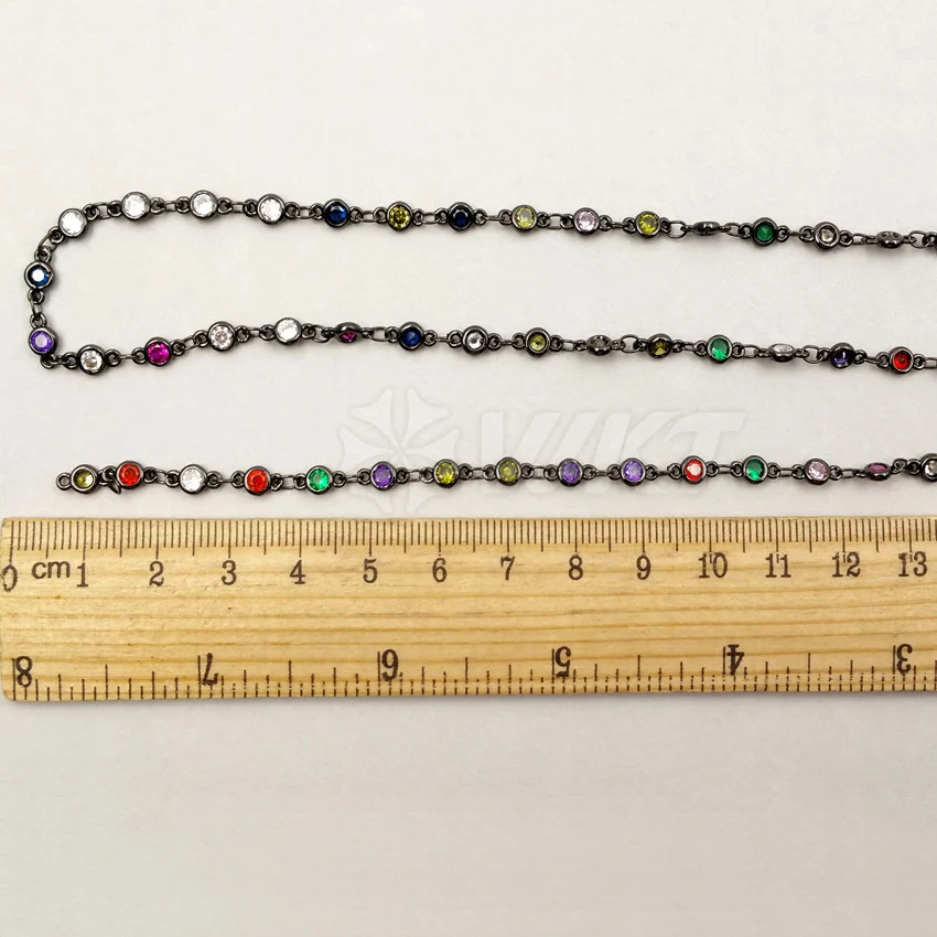 WT-BC106 Wholesale 10 Meter stainless Black gun chain multi color cubic zircon beads chain Fashion colorfull Chain Women Jewelry
WT-BC106 Wholesale 10 Meter stainless Black gun chain multi color cubic zircon beads chain Fashion colorfull Chain Women Jewelry