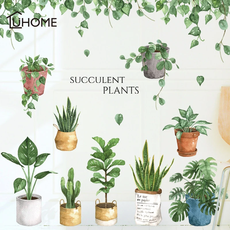 Green Leaf Bonsai Potted Flower Plants Wall Stickers Decorative Sticker Home Decor Kitchen Window Living Room Decor Decal
Green Leaf Bonsai Potted Flower Plants Wall Stickers Decorative Sticker Home Decor Kitchen Window Living Room Decor Decal