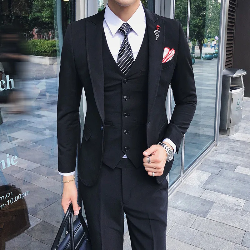Men's Slim Fit 3 Piece Suit One Button Blazer Tux Vest & Trousers Men's Solid Color Suit Set Wedding Suit Dress
Men's Slim Fit 3 Piece Suit One Button Blazer Tux Vest & Trousers Men's Solid Color Suit Set Wedding Suit Dress