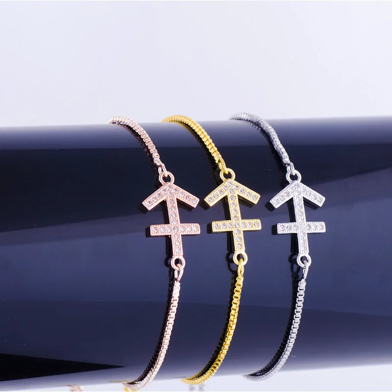 Hot Constellation Jewelry Charm Zircon Crystal Sagittarius Bead Bracelet Diy Copper Micro Pave Chain Friendship Bracelets Bijoux
Hot Constellation Jewelry Charm Zircon Crystal Sagittarius Bead Bracelet Diy Copper Micro Pave Chain Friendship Bracelets Bijoux
