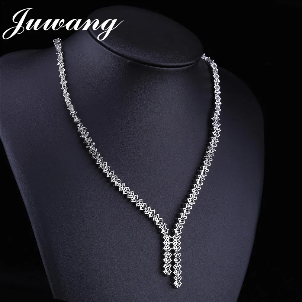 JUWANG Brand Luxury AAA Cubic Zircon Bridal Jewelry Set for Woman Brilliant Fashion Engagement Gift Necklace Earring Set
JUWANG Brand Luxury AAA Cubic Zircon Bridal Jewelry Set for Woman Brilliant Fashion Engagement Gift Necklace Earring Set