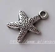Wholesale 300Pcs Tibet Silver Star starfish Charm pendants 17x12mm