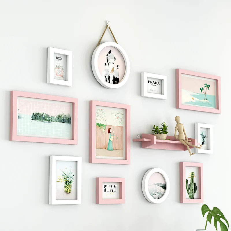 New Pink White Colour Sweet Theme Wall Hanging Photo Frames Set 11pcs Quality Picture Frames Suit Home Decoration Photo Frame
New Pink White Colour Sweet Theme Wall Hanging Photo Frames Set 11pcs Quality Picture Frames Suit Home Decoration Photo Frame