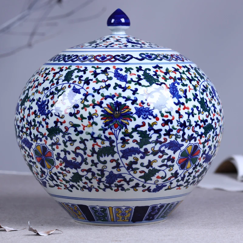 Color hand-painted ko'akae Jar Canister storage tank of Jingdezhen ceramics glaze antique decorative ornaments
Color hand-painted ko'akae Jar Canister storage tank of Jingdezhen ceramics glaze antique decorative ornaments