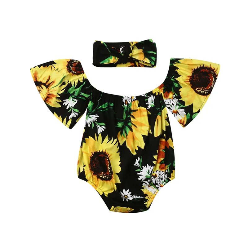 Summer Newborn Baby Girl Clothes Short Sleeve Sunflower Printing Bodysuit Outfit Clothes+Headband 2Pcs Set
Summer Newborn Baby Girl Clothes Short Sleeve Sunflower Printing Bodysuit Outfit Clothes+Headband 2Pcs Set