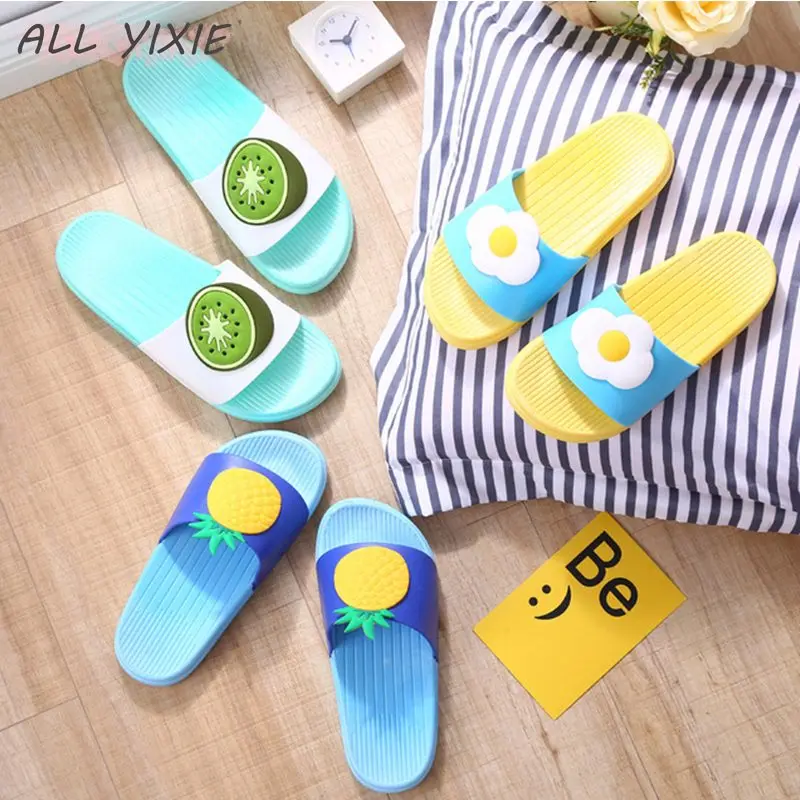 Все YIXIE 2019 женские шлепанцы модные летние милые без застежки с фруктовым желе