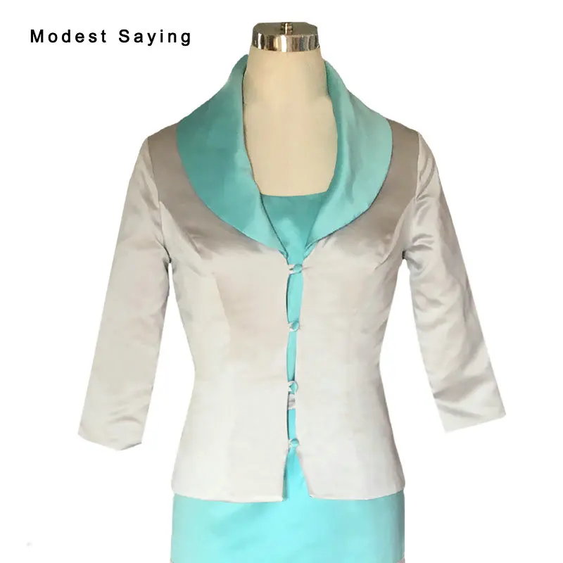 Elegant Silver 3/4 Sleeve Satin Wedding Boleros 2017 Formal Women Bridal Jackets for Mother Accessories chaqueta novia JB123
Elegant Silver 3/4 Sleeve Satin Wedding Boleros 2017 Formal Women Bridal Jackets for Mother Accessories chaqueta novia JB123