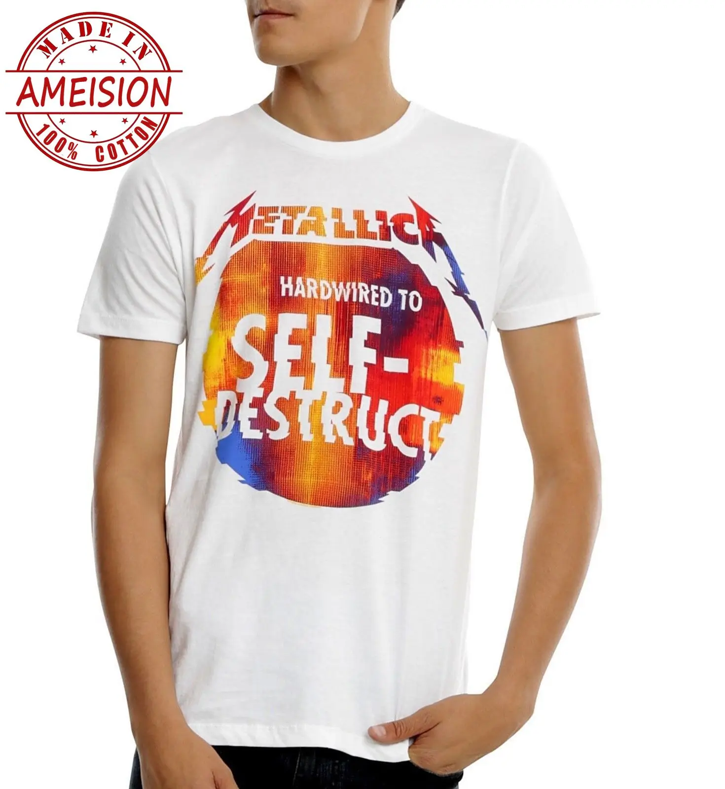 Группа HARDWIRED TO SELF DESTRUCT GLITCH BALL футболка Новинка 100% подлинные печатные футболки 2019