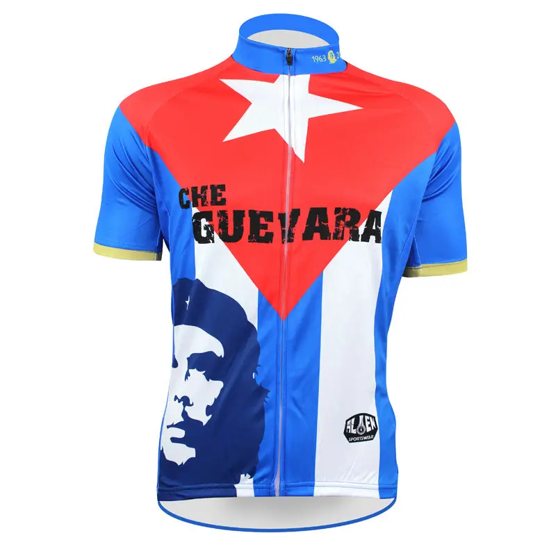 Мужская велосипедная футболка с коротким рукавом Che Guevara рубашка на молнии