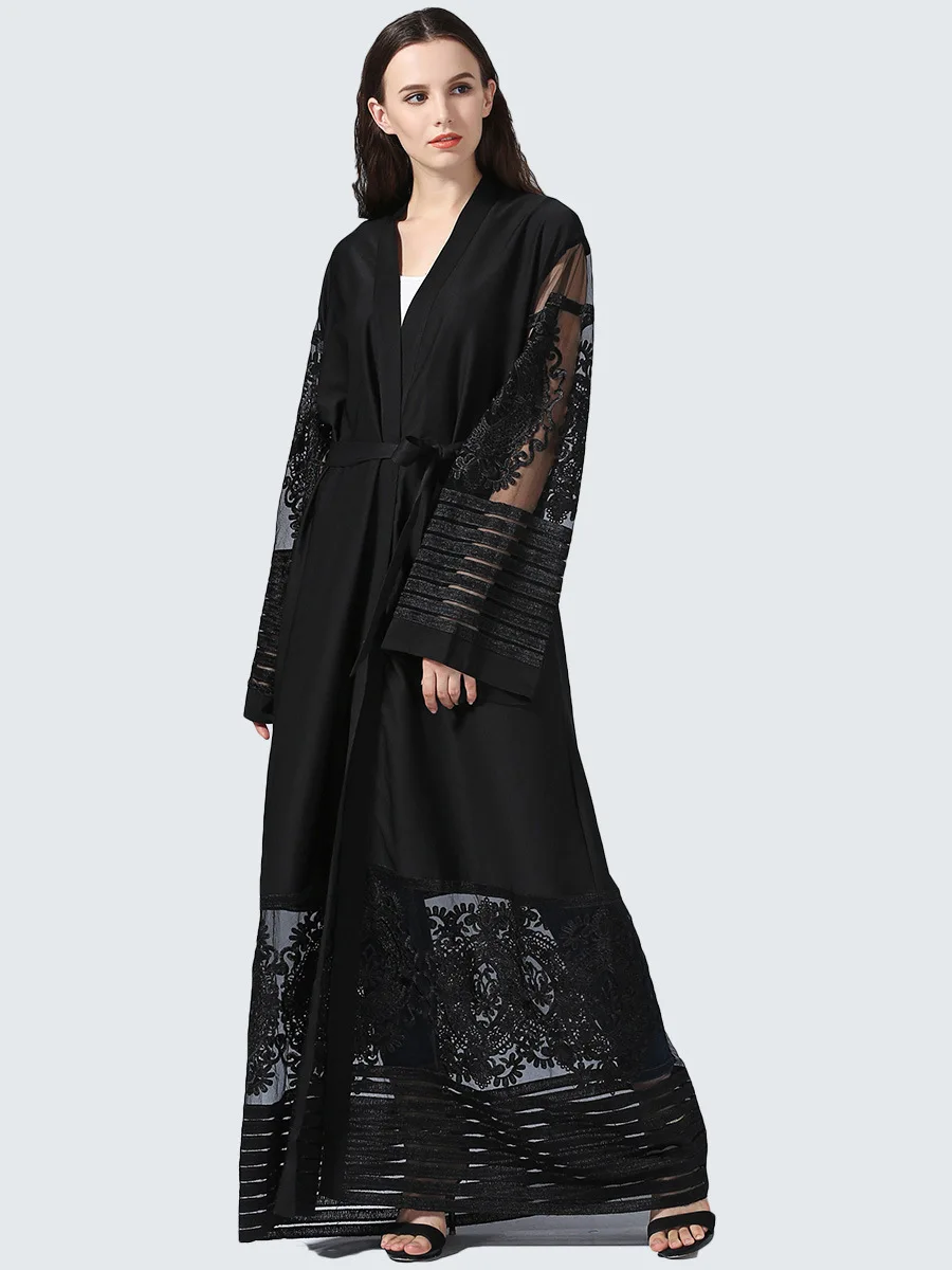 Women Fashion Women Muslim Abaya Dress Embroidery Flower Mesh Islamic Dress Dubai Turkey Open Abaya Kimono Caftan Marocain
Women Fashion Women Muslim Abaya Dress Embroidery Flower Mesh Islamic Dress Dubai Turkey Open Abaya Kimono Caftan Marocain