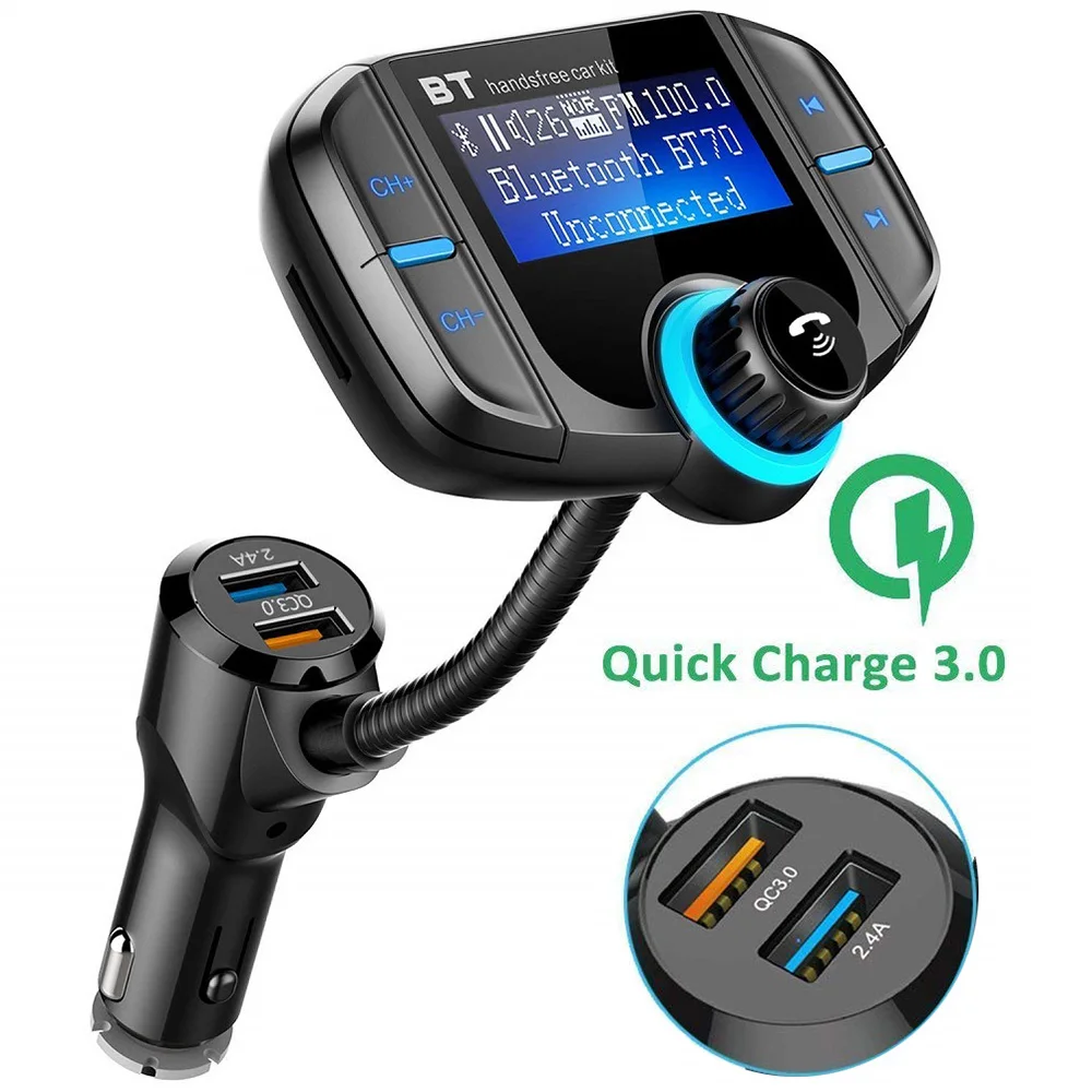 FM передатчик модулятор QC 3 0 быстрое зарядное устройство громкой связи Bluetooth