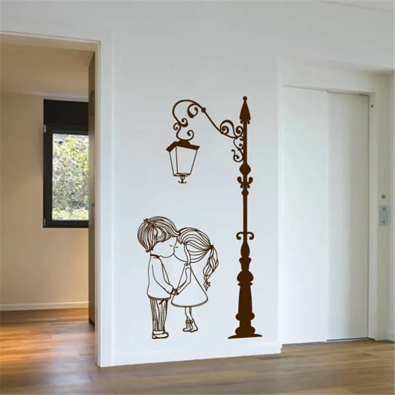 Wall Decal Vinyl Sicker Street Lamp Post Light with Two Lovely Cute Boy And Girl Couple Wall Art Mural Living Room Decor
Wall Decal Vinyl Sicker Street Lamp Post Light with Two Lovely Cute Boy And Girl Couple Wall Art Mural Living Room Decor