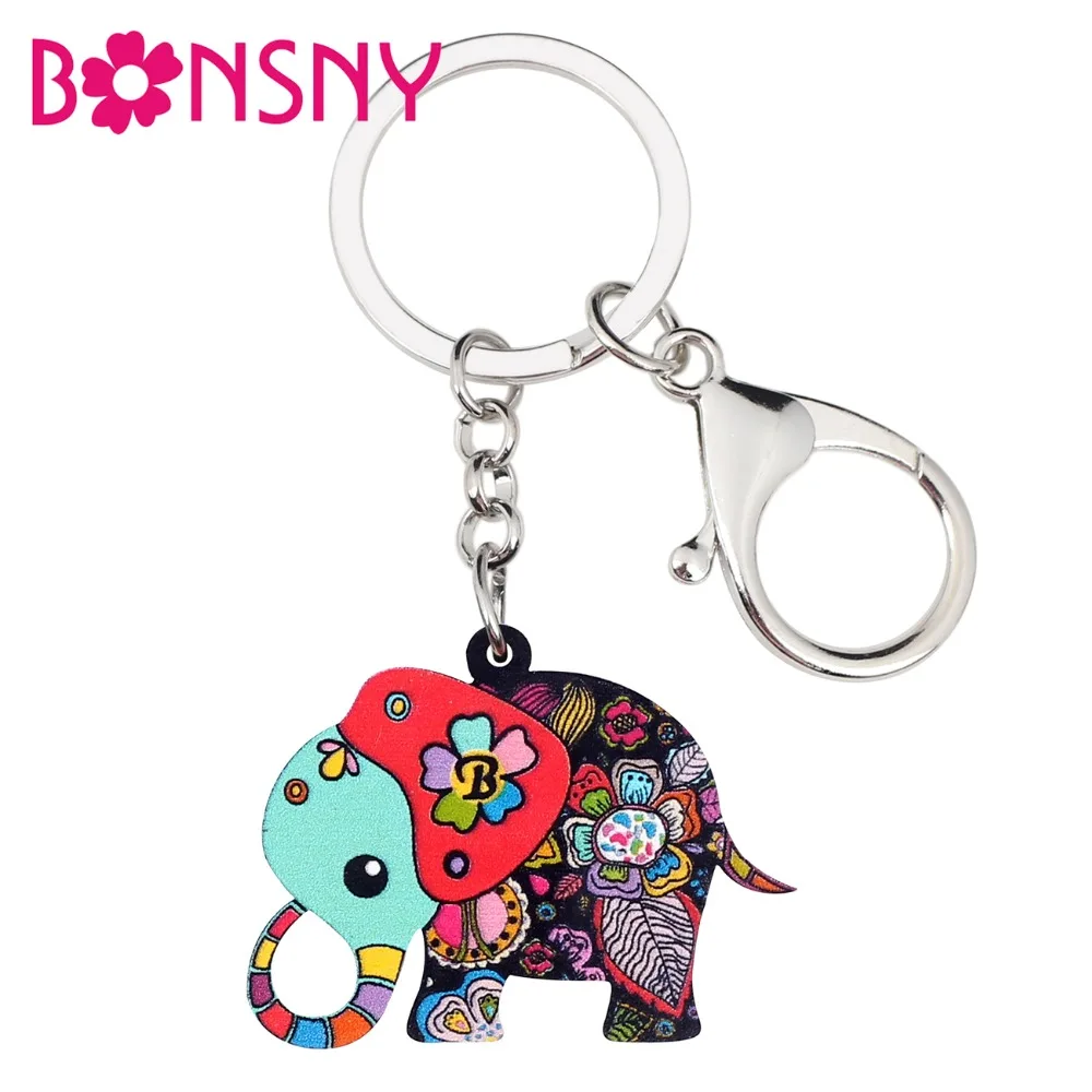 Bonsny Acrylic Floral Cartoon Jungle Elephant Key Chain Keychains Rings Cute Animal Jewelry For Women Girls Teens Bag Car Bijoux
Bonsny Acrylic Floral Cartoon Jungle Elephant Key Chain Keychains Rings Cute Animal Jewelry For Women Girls Teens Bag Car Bijoux