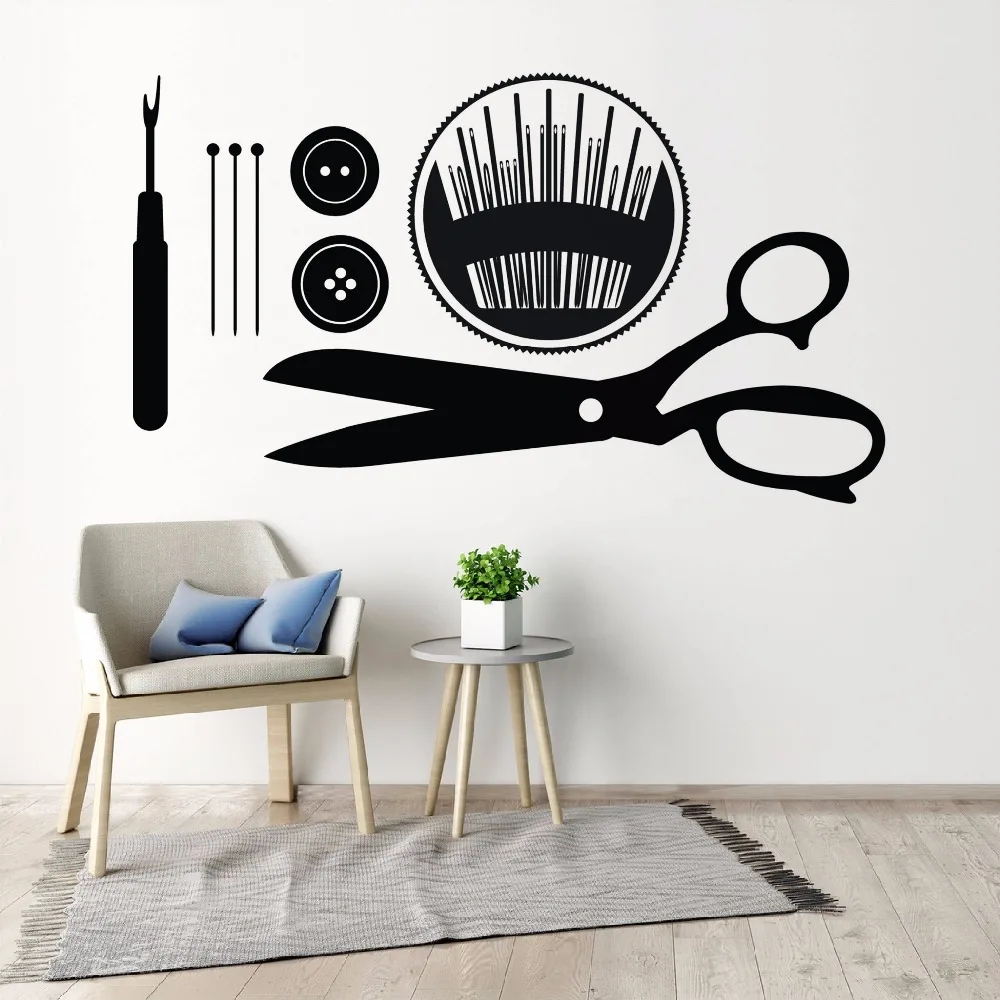 Sewing Wall Art Decals Seamstress Gift Wall Sticker Buttons Pins Sewing Tools Wall Mural Removable Sewing Shop Wall Decor AY1474
Sewing Wall Art Decals Seamstress Gift Wall Sticker Buttons Pins Sewing Tools Wall Mural Removable Sewing Shop Wall Decor AY1474