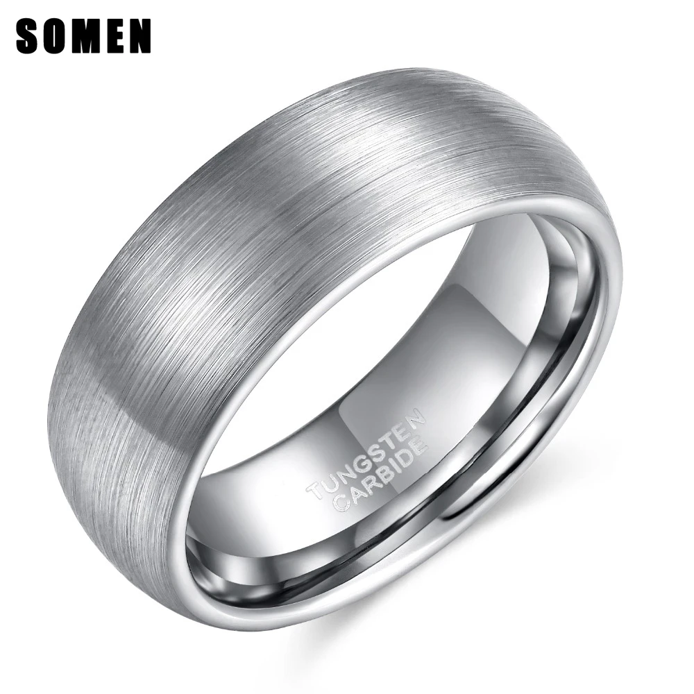 Somen 8mm Silver Color Dome Tungsten Carbide Ring Brushed Male Engagement Rings Wedding Band Fashion Jewelry anillos hombre
Somen 8mm Silver Color Dome Tungsten Carbide Ring Brushed Male Engagement Rings Wedding Band Fashion Jewelry anillos hombre