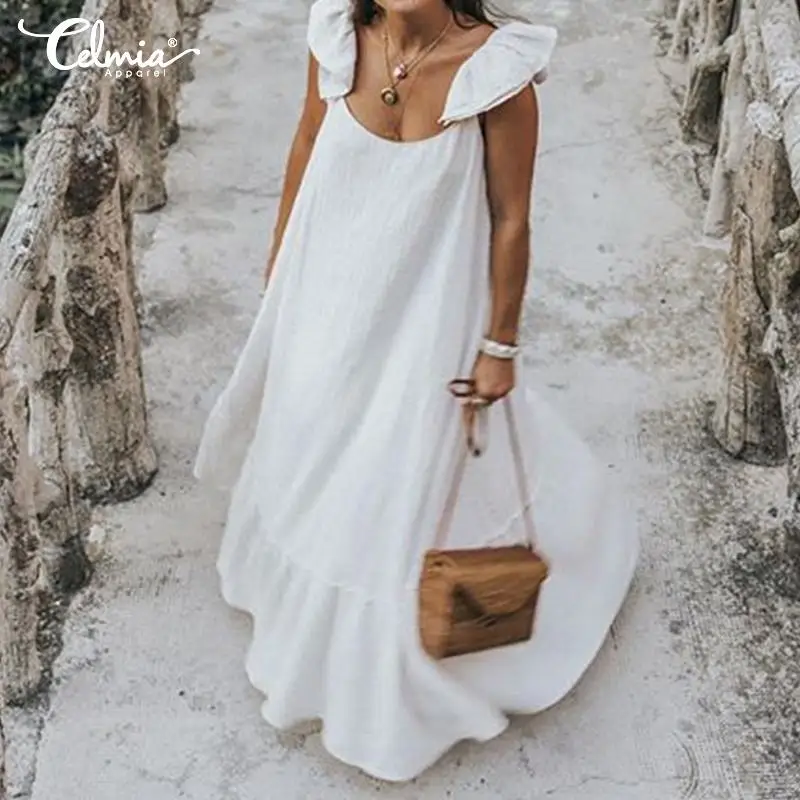 Women Ruffled Party Dress Celmia 2021 Summer Beach Sundress Sexy Short Sleeve Casual Solid Loose Long Maxi Vestidos
Women Ruffled Party Dress Celmia 2021 Summer Beach Sundress Sexy Short Sleeve Casual Solid Loose Long Maxi Vestidos