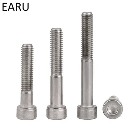 

304 Stainless Steel DIN912 Standard Half Teeth Hexagonal Cylindrical Hex Socket Head Cup Bolts Screws FastenersM5*30/35/40-50mmf