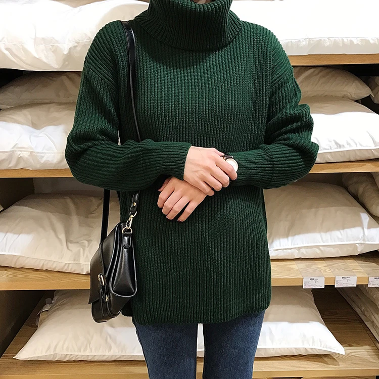 Korean Simple Basic Winter Knitted Sweaters Women Fashion Turtleneck Pullover Sweater Female Casual All-match Jumper 8 Colors
Korean Simple Basic Winter Knitted Sweaters Women Fashion Turtleneck Pullover Sweater Female Casual All-match Jumper 8 Colors