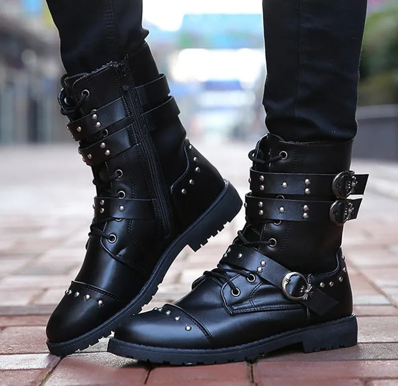 YeddaMavis Men Boots Men PU Leather Shoes 2019 New Men Rivet Zipper Shoes Mid-Calf Boots Male Low Heels Men Boots Size 39-44
YeddaMavis Men Boots Men PU Leather Shoes 2019 New Men Rivet Zipper Shoes Mid-Calf Boots Male Low Heels Men Boots Size 39-44