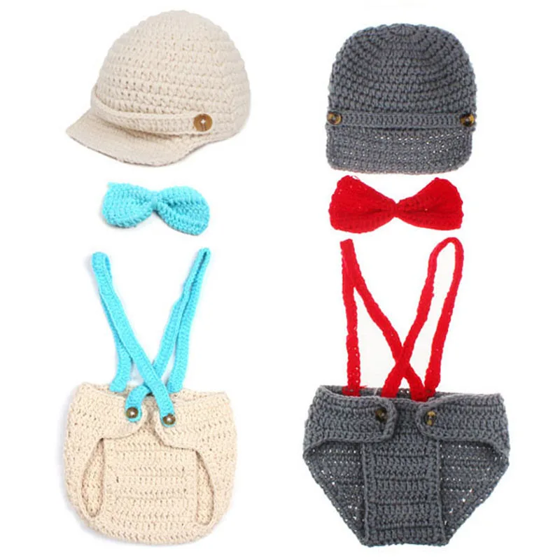 Gentleman Design Photography Props Newborn Baby Costume Outfit Infant Beret Suspender Diaper Set Handmade Knit Beanie Cap H194
Gentleman Design Photography Props Newborn Baby Costume Outfit Infant Beret Suspender Diaper Set Handmade Knit Beanie Cap H194
