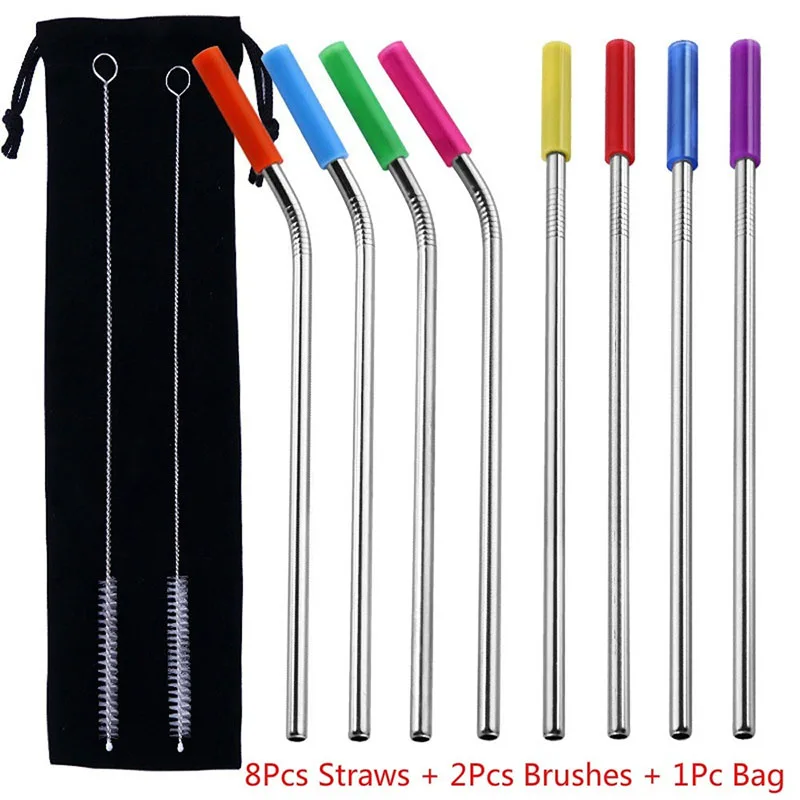 Findking 8 pcs Stainless Steel Metal Drinking Straw Reusable Wedding Straws With Silicone cover Cleaner Brush Kit For tea juice
Findking 8 pcs Stainless Steel Metal Drinking Straw Reusable Wedding Straws With Silicone cover Cleaner Brush Kit For tea juice