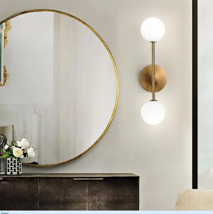Nordic Post Modern Wall lamp Glass Simple Copper Golden Living room Bathroom background wall Aisle Bedside Corridor lamp
Nordic Post Modern Wall lamp Glass Simple Copper Golden Living room Bathroom background wall Aisle Bedside Corridor lamp