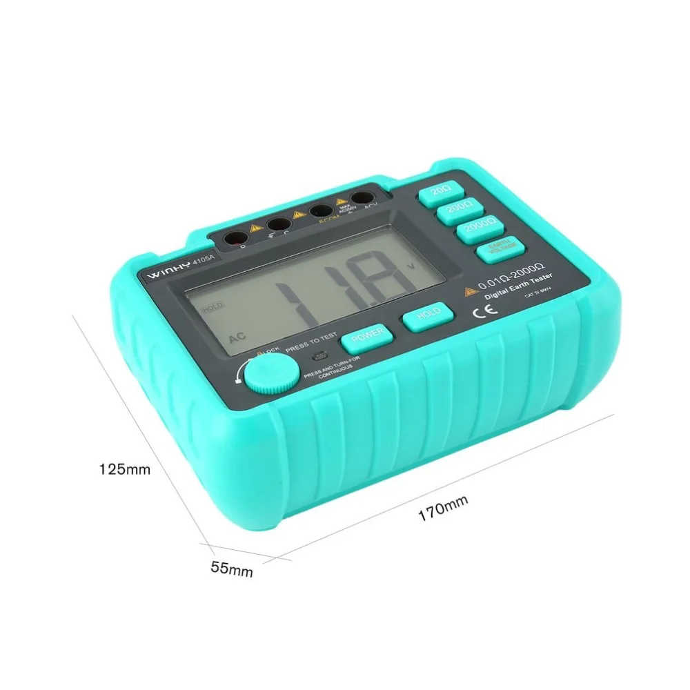 Resistance Meter 4105A High Sensitive Digital Earth Ground Insulation Testing Voltmeter Megohmmeter 20/200/2000Ohm
Resistance Meter 4105A High Sensitive Digital Earth Ground Insulation Testing Voltmeter Megohmmeter 20/200/2000Ohm
