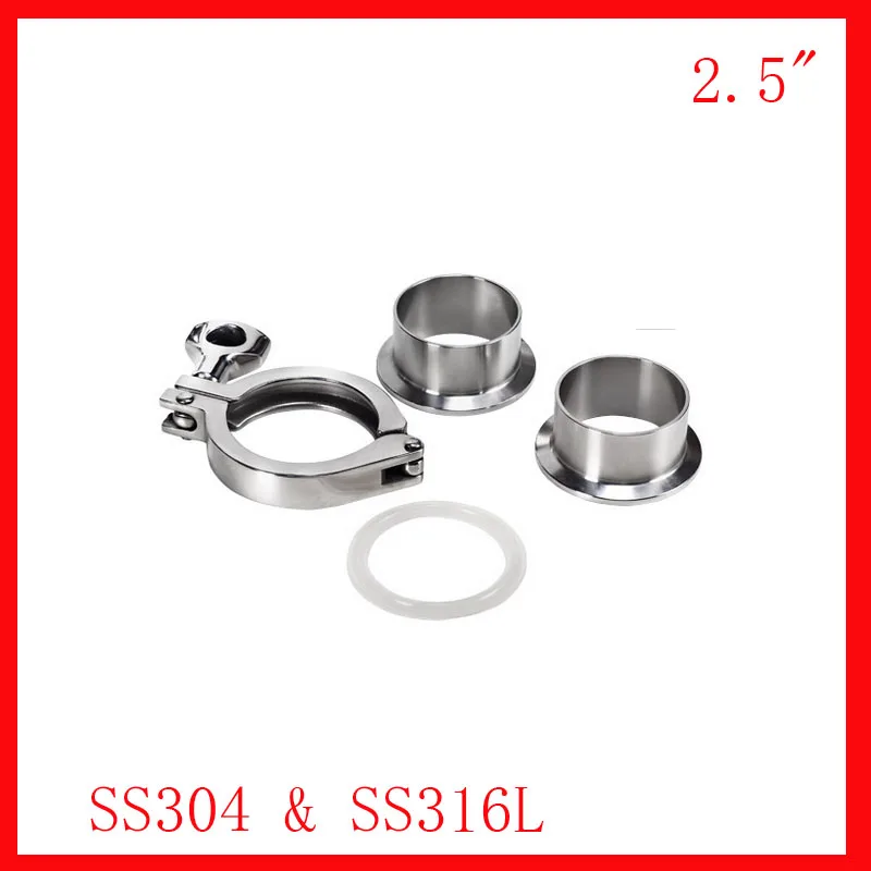 2.5" Stainless Steel SS304/ 316L Pipe connector Tri-clamp Assembly (2x weld Ferrule + 1xclamp 1xgasket) Tube Fitting f beverage
2.5" Stainless Steel SS304/ 316L Pipe connector Tri-clamp Assembly (2x weld Ferrule + 1xclamp 1xgasket) Tube Fitting f beverage