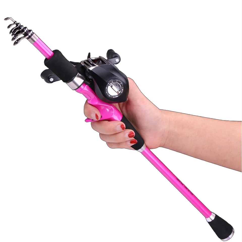 pink 1.8-2.4m baitcasting fishing rod combo ultralight carbon portable travel stick telescopic lure rod reel boat rock pole
pink 1.8-2.4m baitcasting fishing rod combo ultralight carbon portable travel stick telescopic lure rod reel boat rock pole
