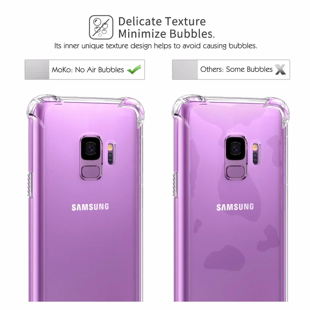 Кристально чистый чехол MoKo для Samsung Galaxy S9 усиленные углы ТПУ бампер Подушка