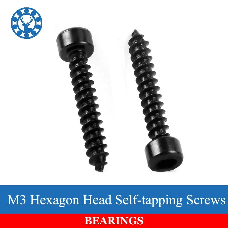 50Pcs M3 HA Black Cylinder Head Hexagon Head Self-tapping Screws Cup Furniture Sound Sharp Screws
50Pcs M3 HA Black Cylinder Head Hexagon Head Self-tapping Screws Cup Furniture Sound Sharp Screws